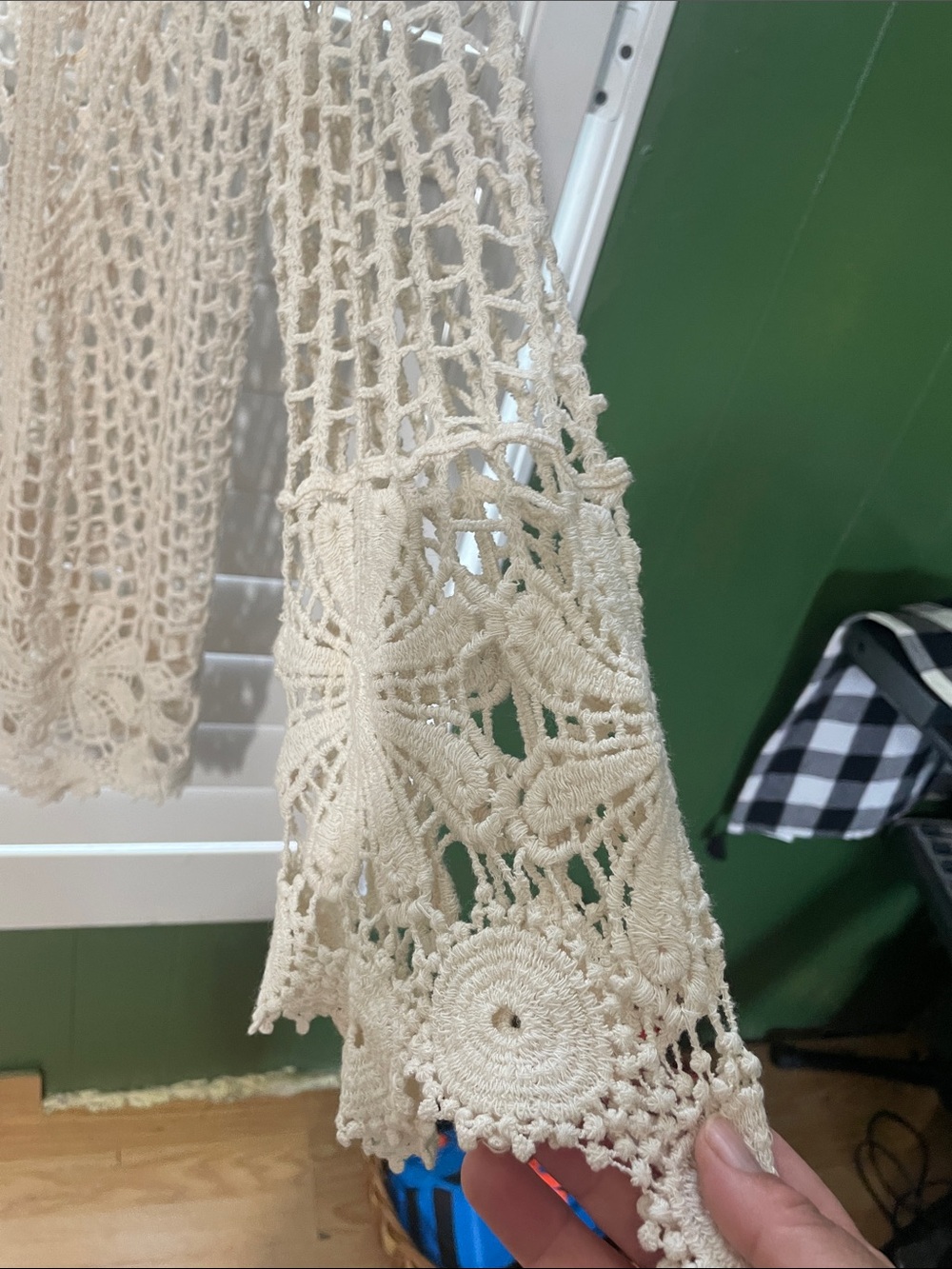 Rebellion Cream Crochet Open-Front Cardigan - Picture 3 of 7